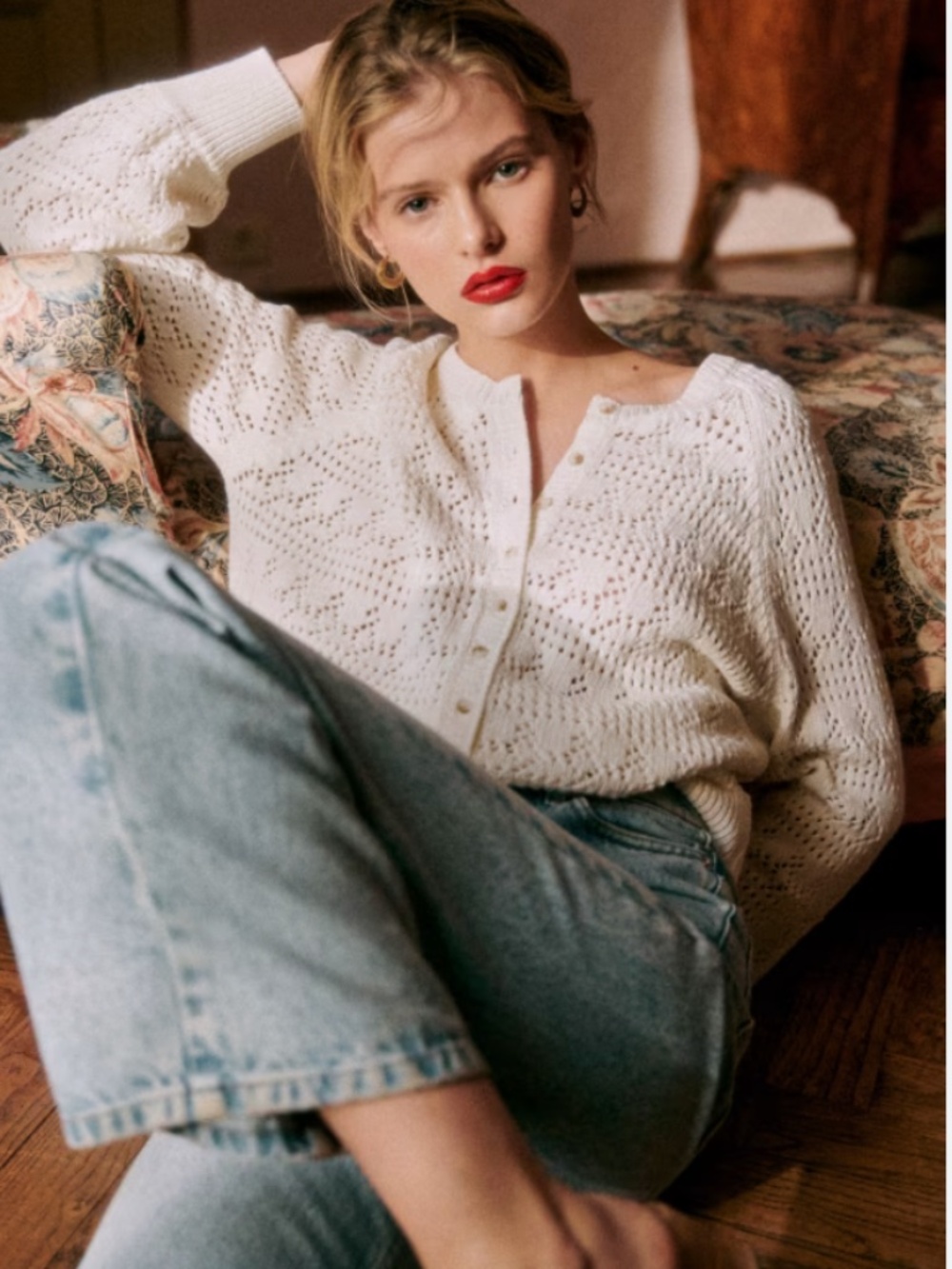 NWOT Sézane Capucine Cardigan White